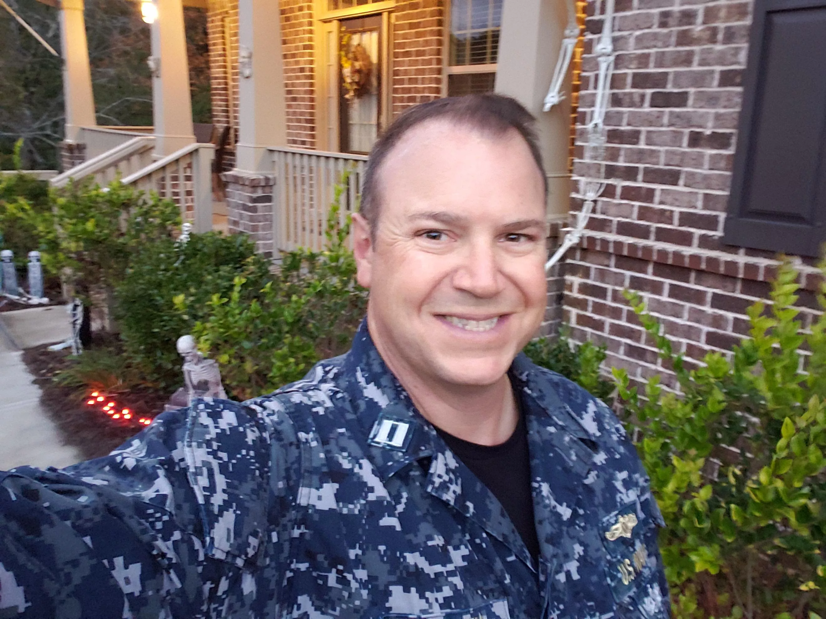 camo...Navy version...make sure can't be seen falling overboard lol