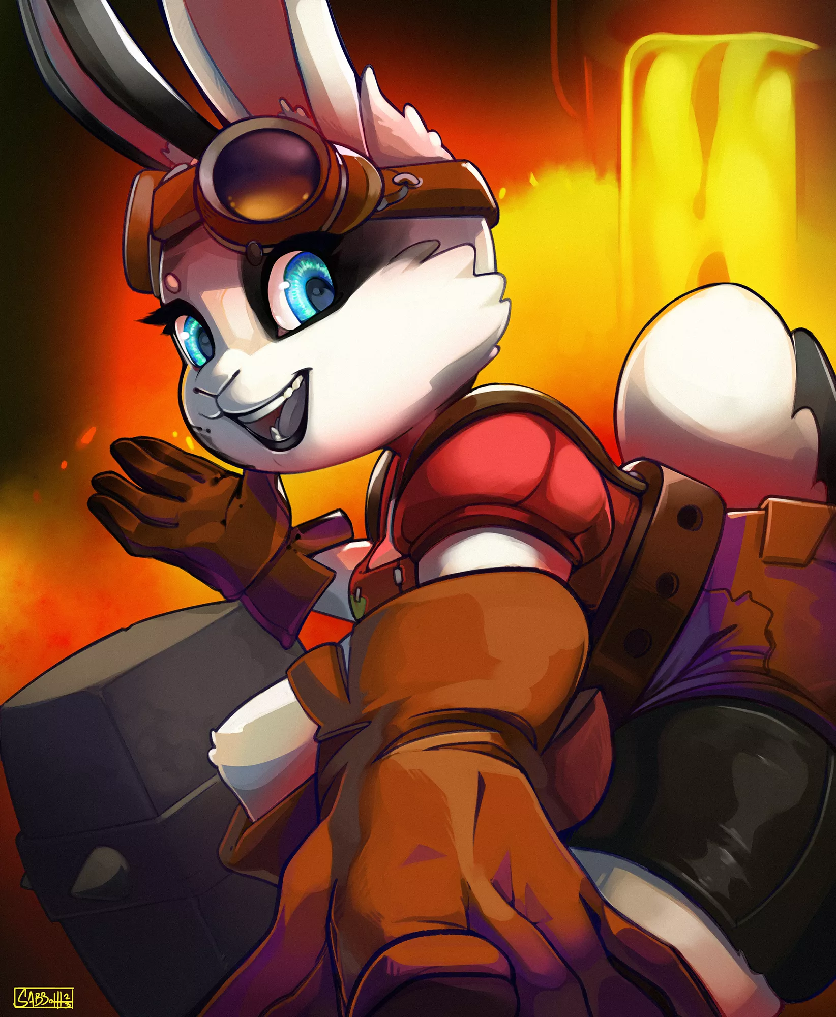 Designed a new bunny, no name yet. What should I call her? (Art by me, Sabbothart on twitter)