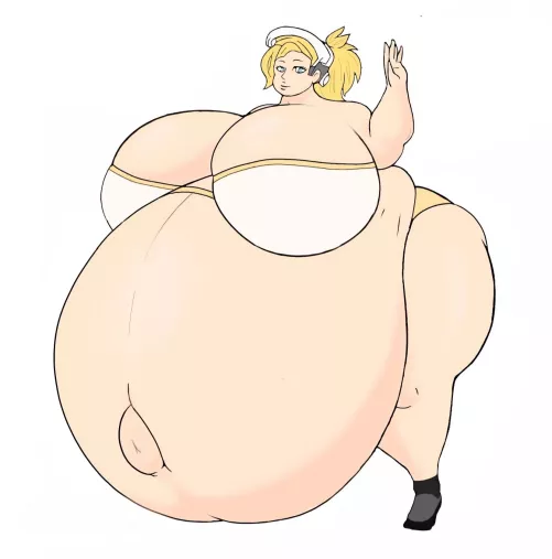 giantess plump mercy with a growth spurt ~ @Bigddddd23451