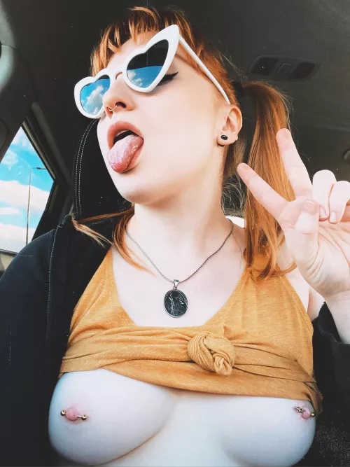 I feel so sexy when I stick out my tongue.. Should I get it pierced? 🤭