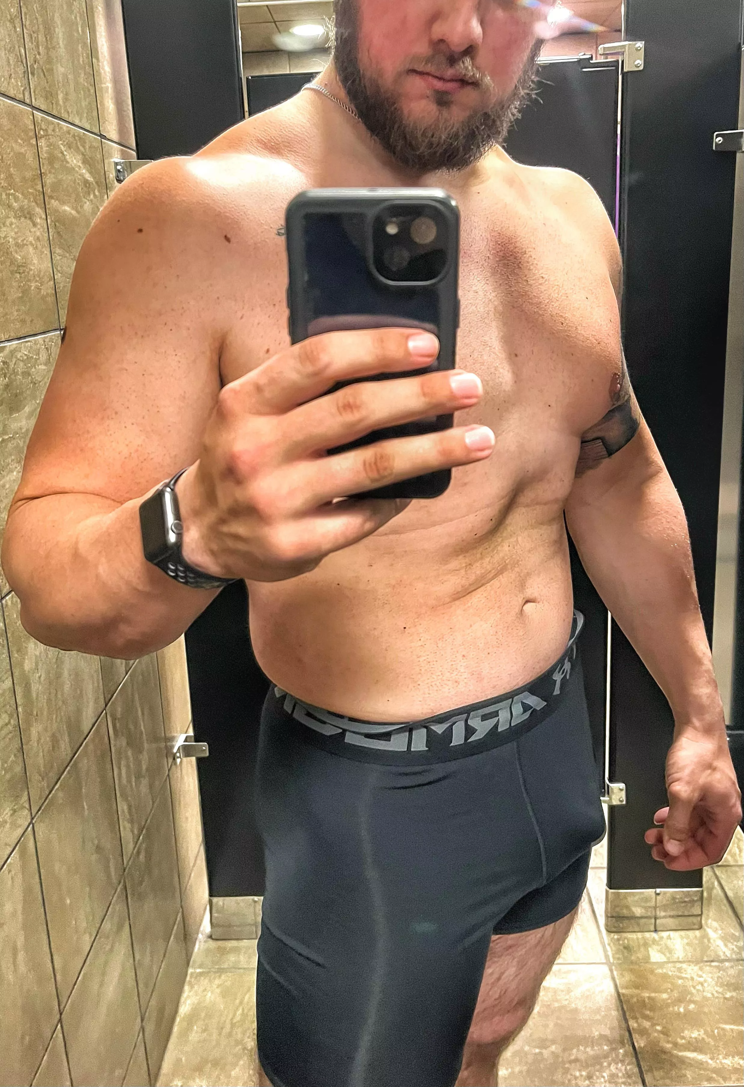 Just a post workout bulge in the locker room