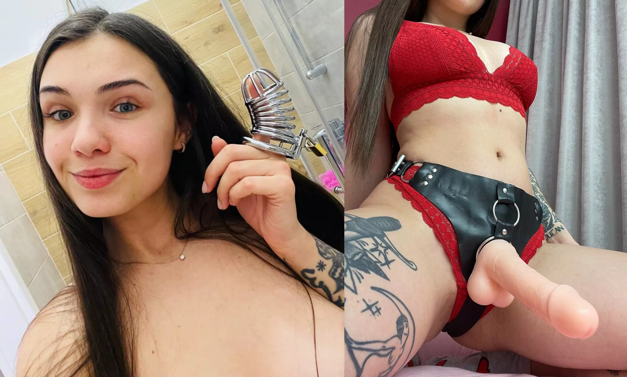 Lock your cock in a cage and fuck your every hole