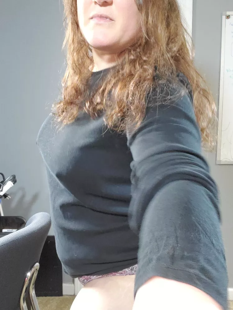 Nothing better than taking off my pants and bra after work!