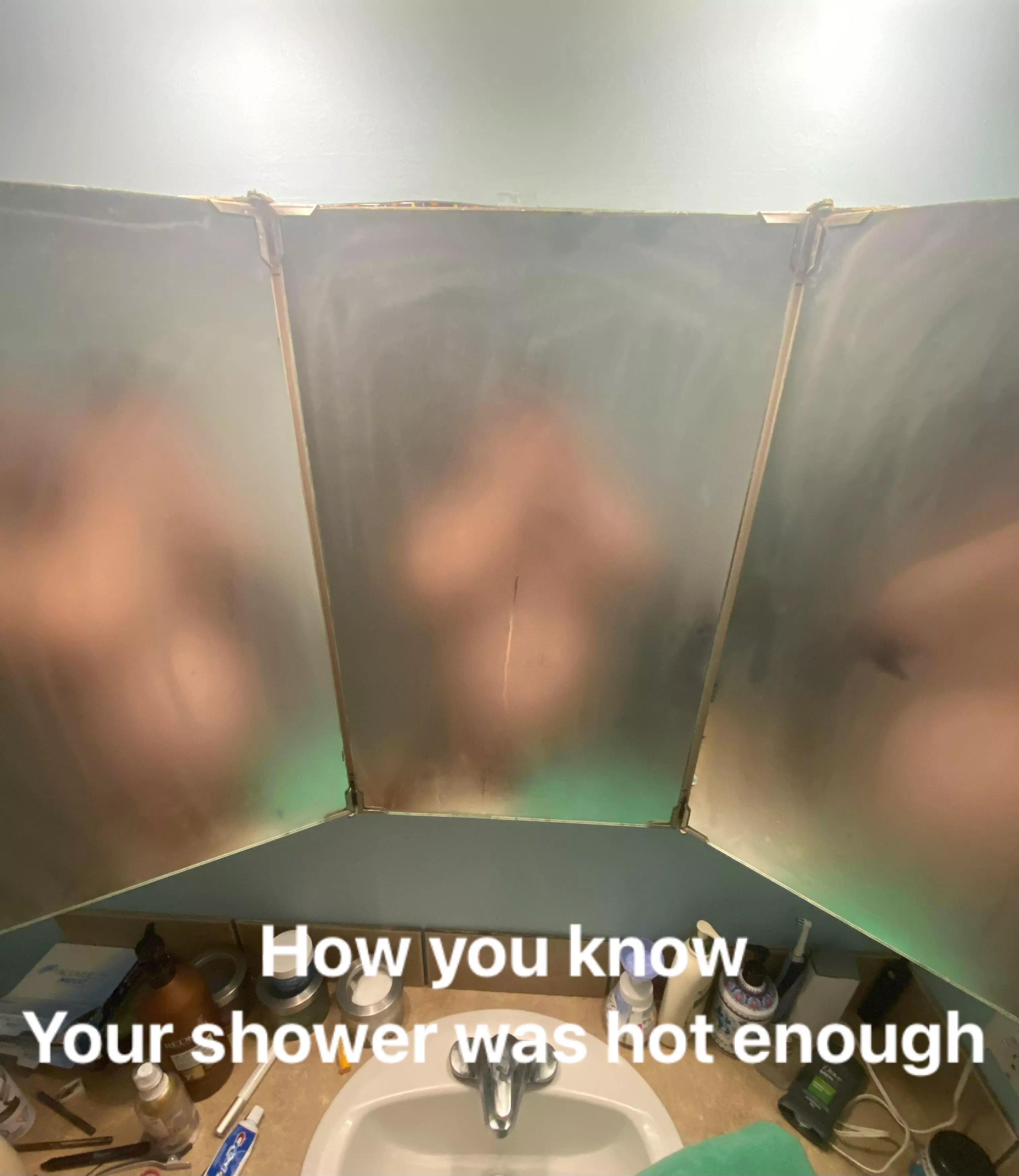 Perfect shower temp.
