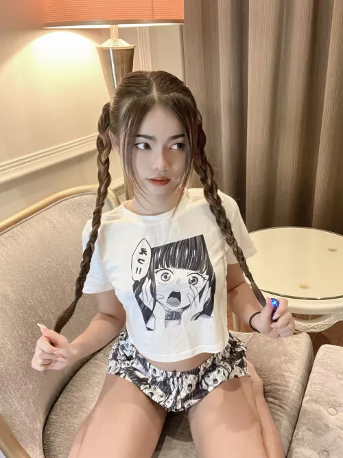 Pull my hair when you're playing with your toy