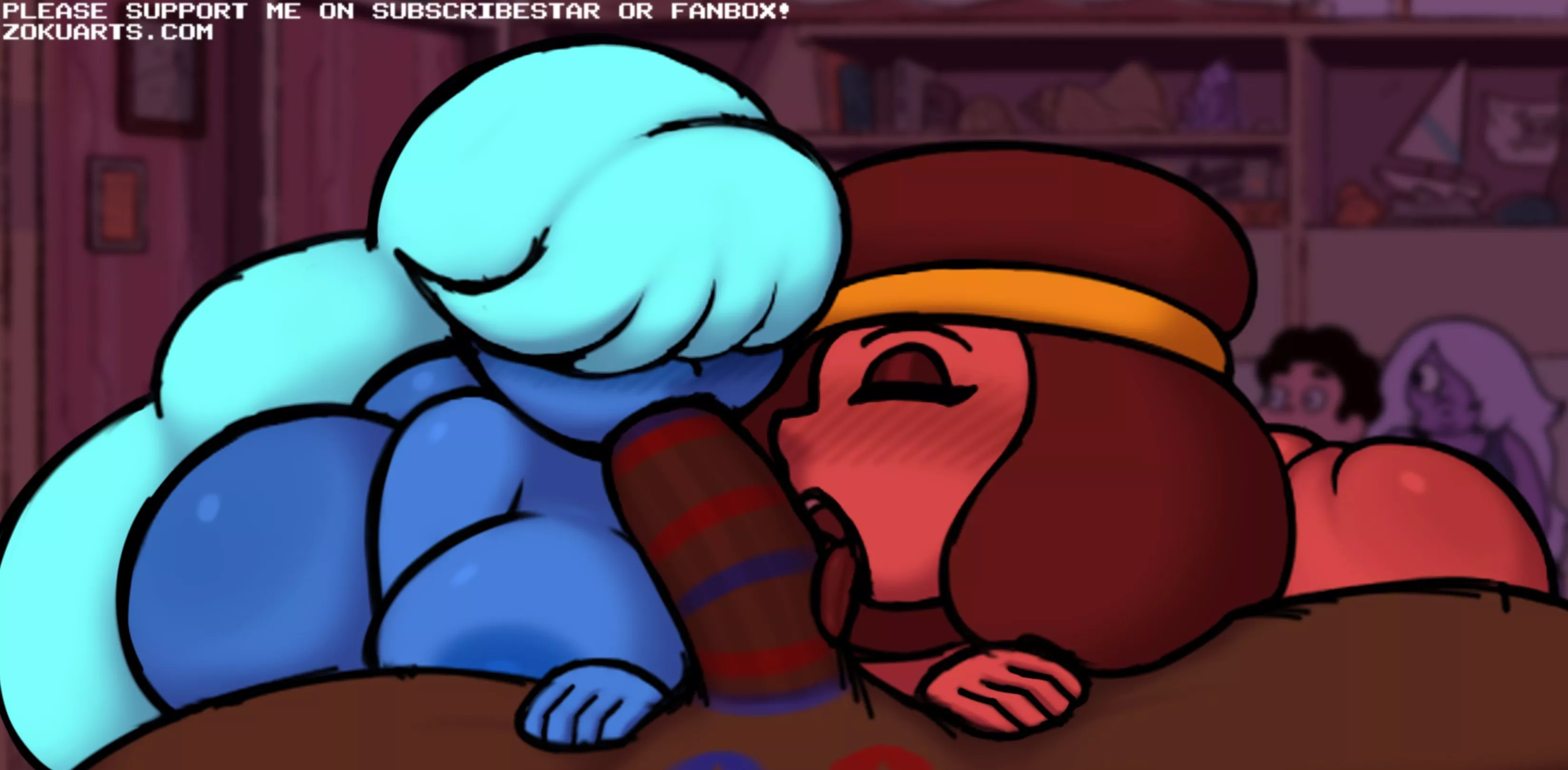 Ruby and Sapphire sharing a BBC (ZokuArts)