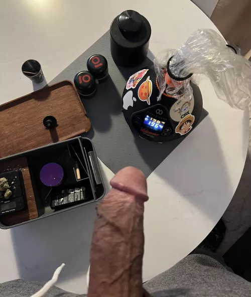 S[m]oke out with my cock out