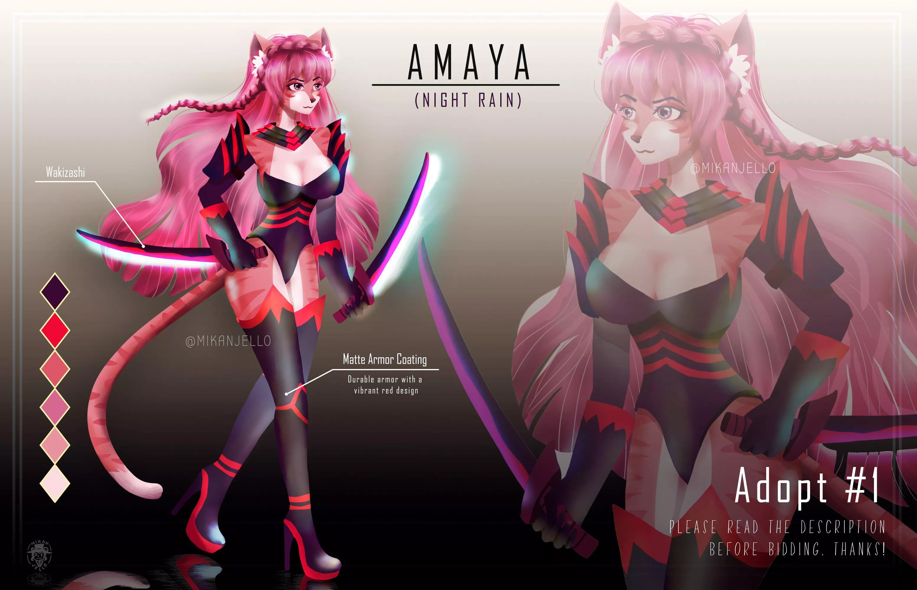 🐱 Tabby Cat Assassin ADOPT SB:$15 ~ art by me @MikanJello