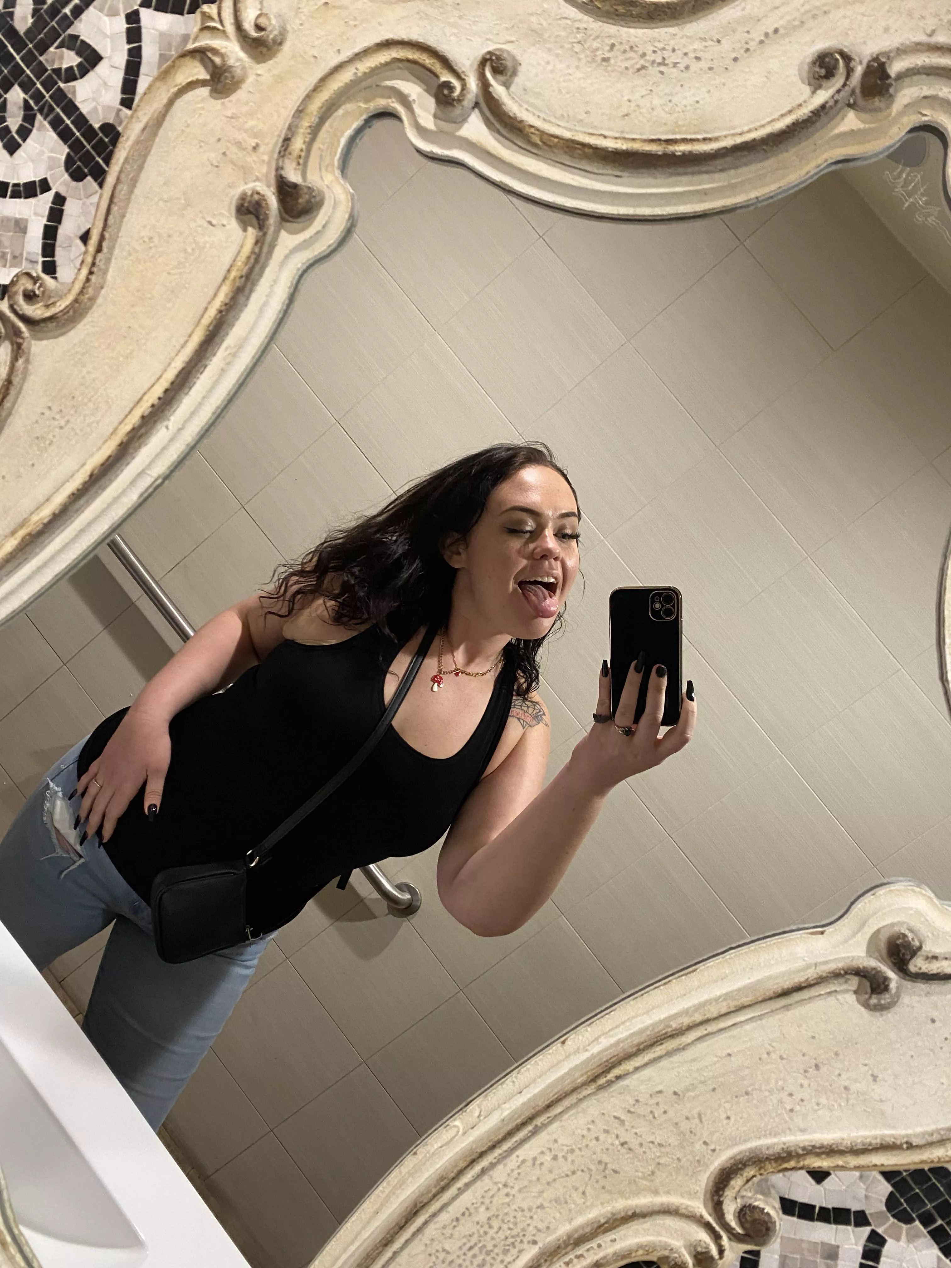This milf needs a nice big cock to take in the bathroom