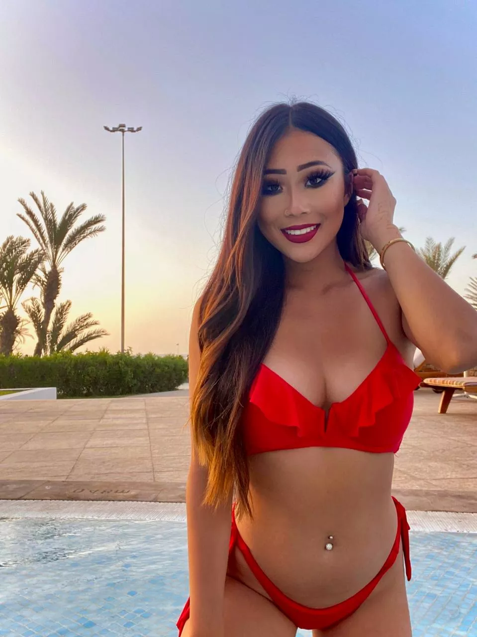 Who wants to be in the pool with a small and cute Asian girl