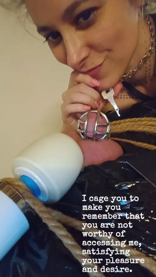 Chastity couple having fun together