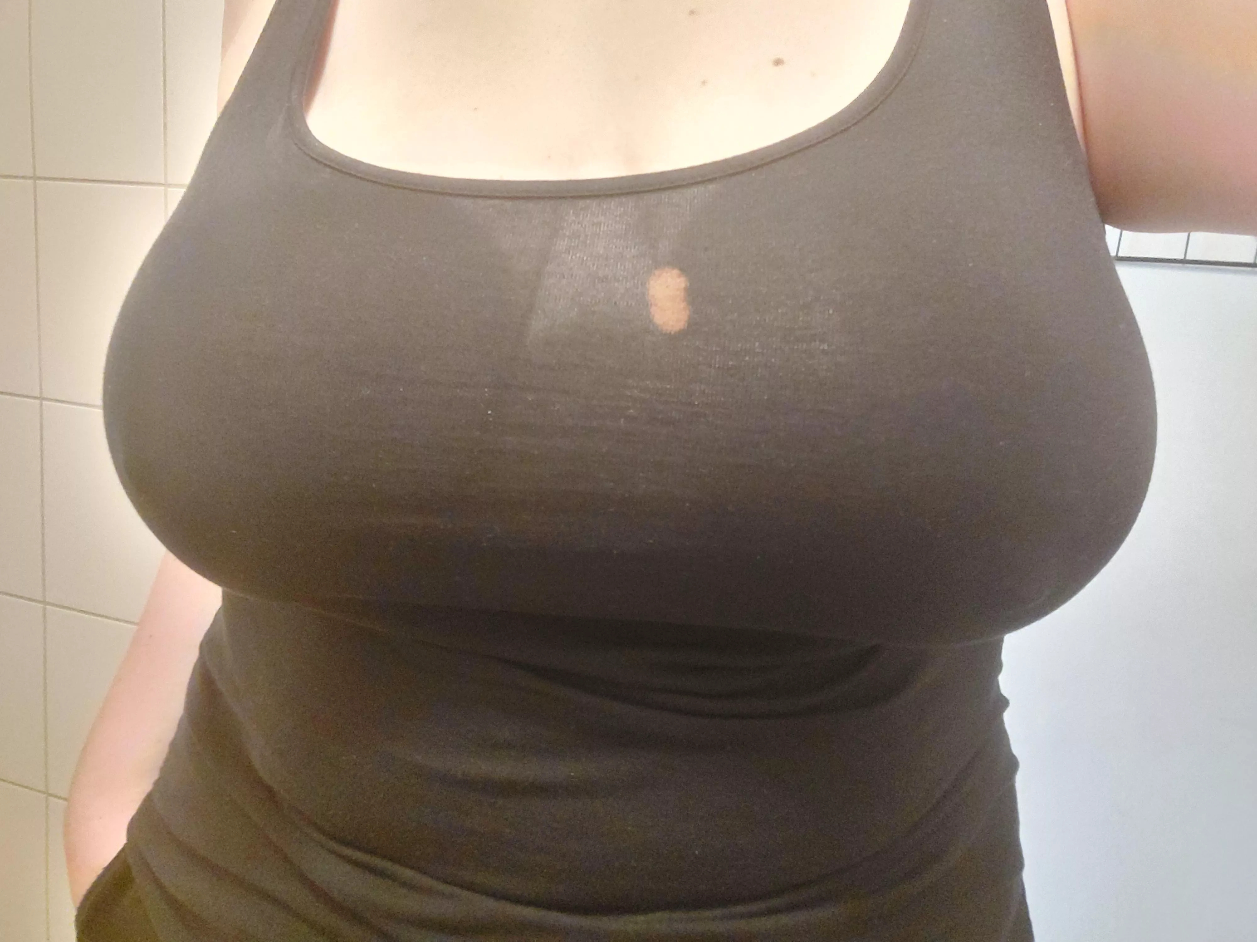 Don't mind the bleach stain from cleaning, but I love working from home so I can take off my bra.