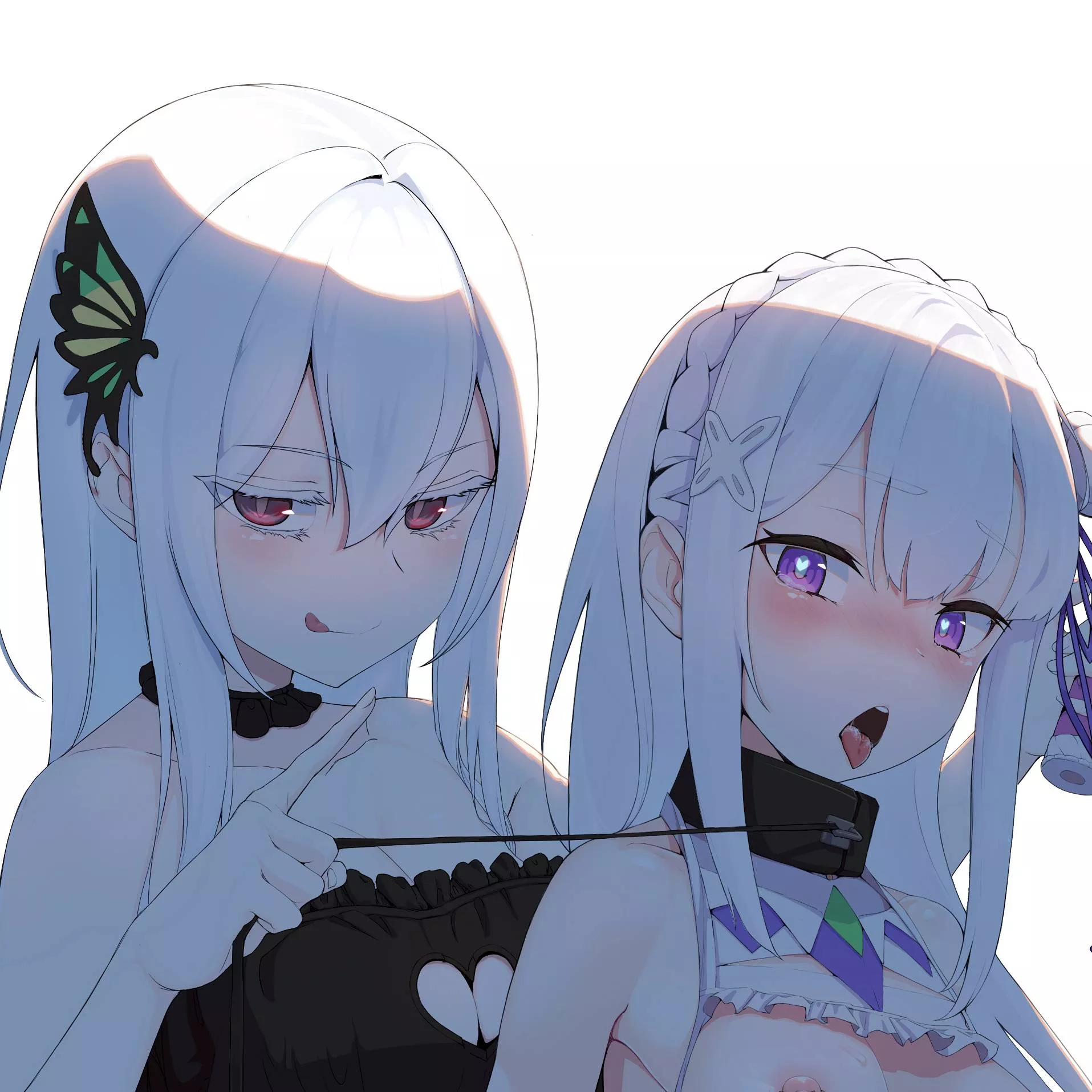 Echidna playing naughty with Emilia (By MiOK_TTY) [Re-Zero]