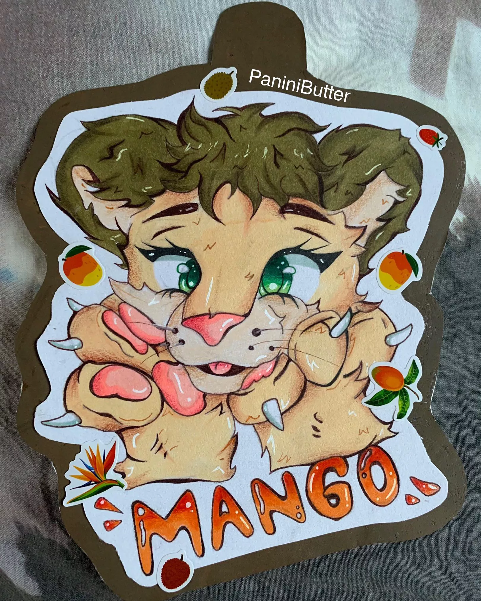 Furry badge commission for Mango! (Made by me)