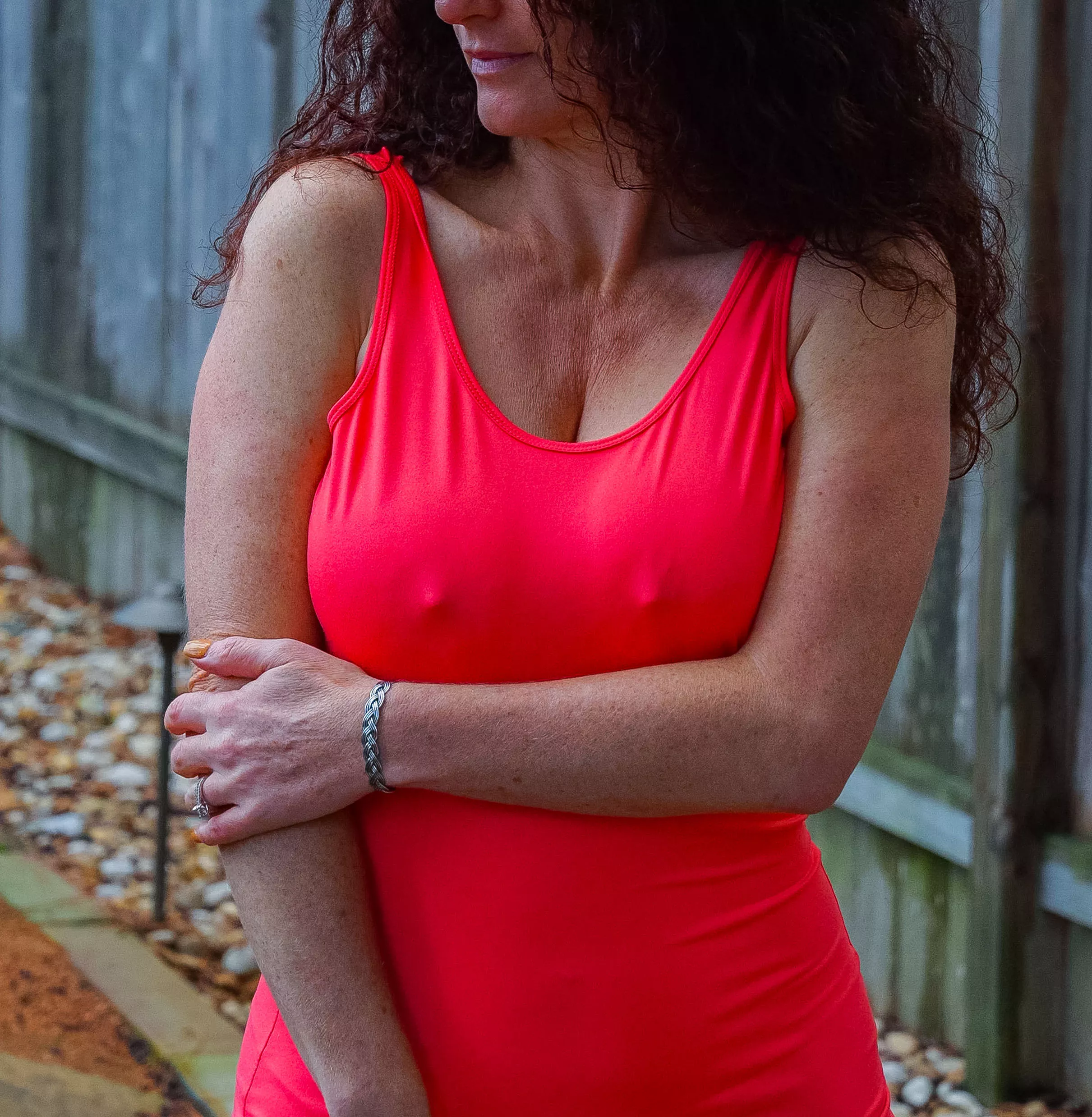 I prefer to go braless. It looks much better