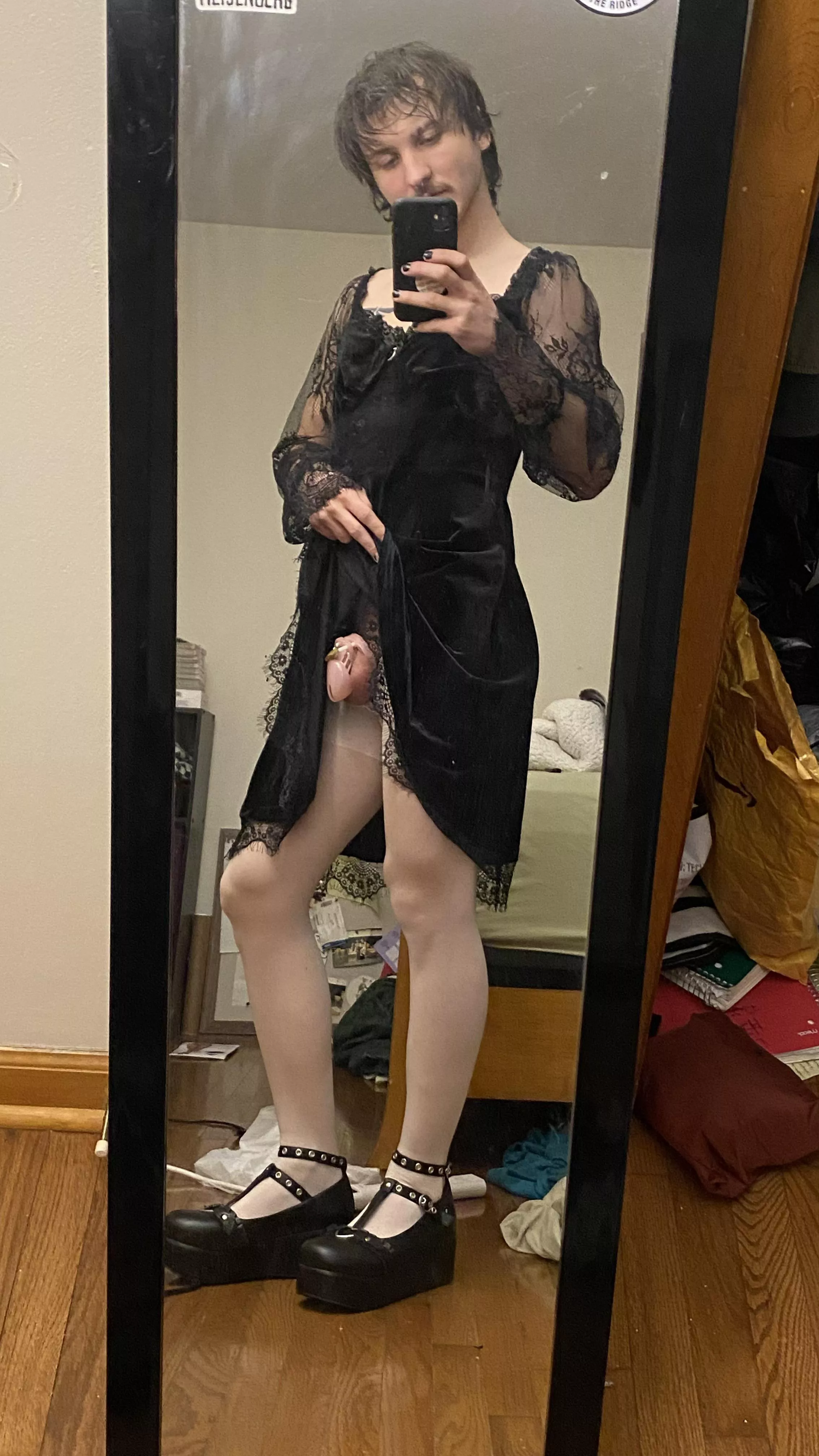 Only been 5 minutes locked and i’m already dressed like i should. How long do you think i can go?