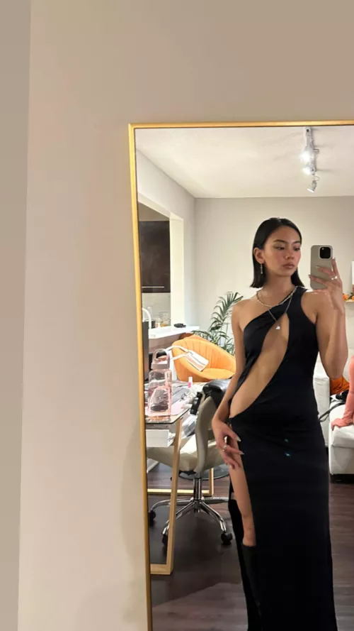 Short hair long dress