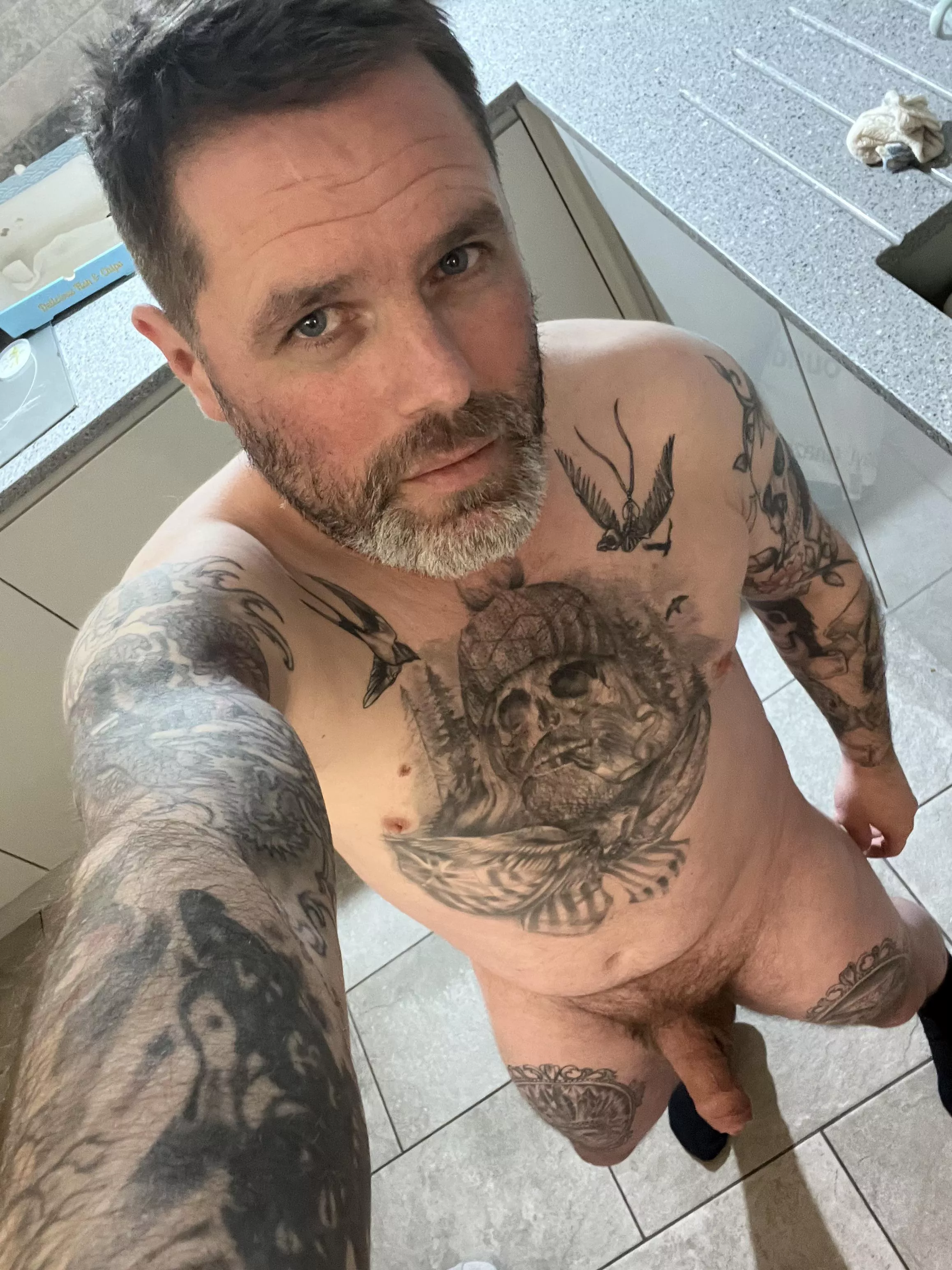 Showing off my new cut and tattoos