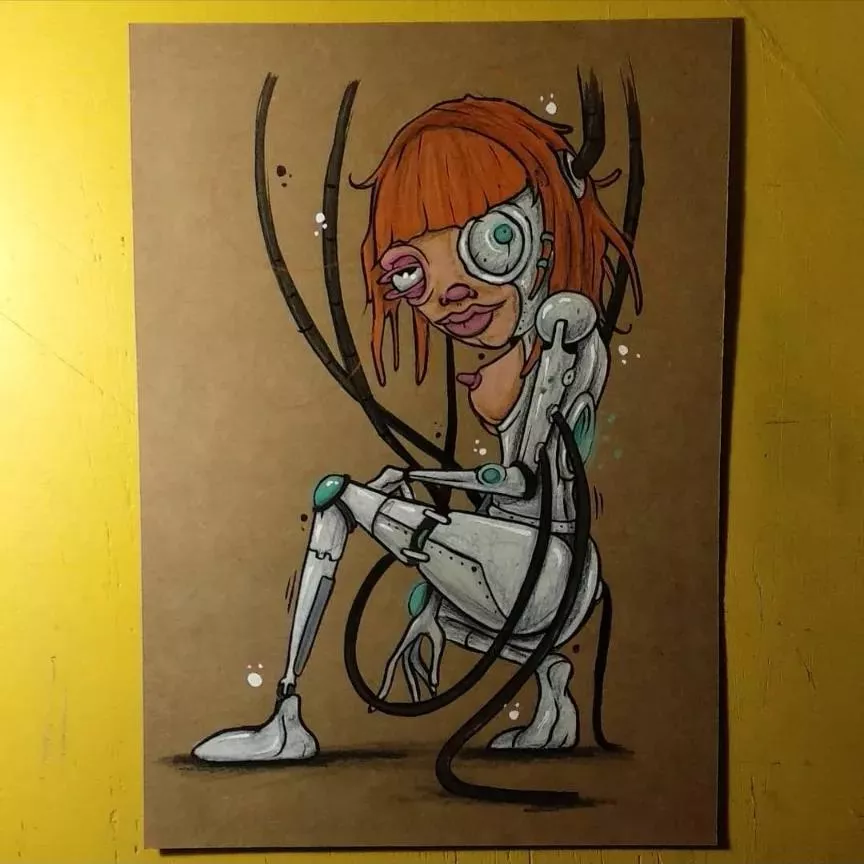 the Cyborg . drawing by me