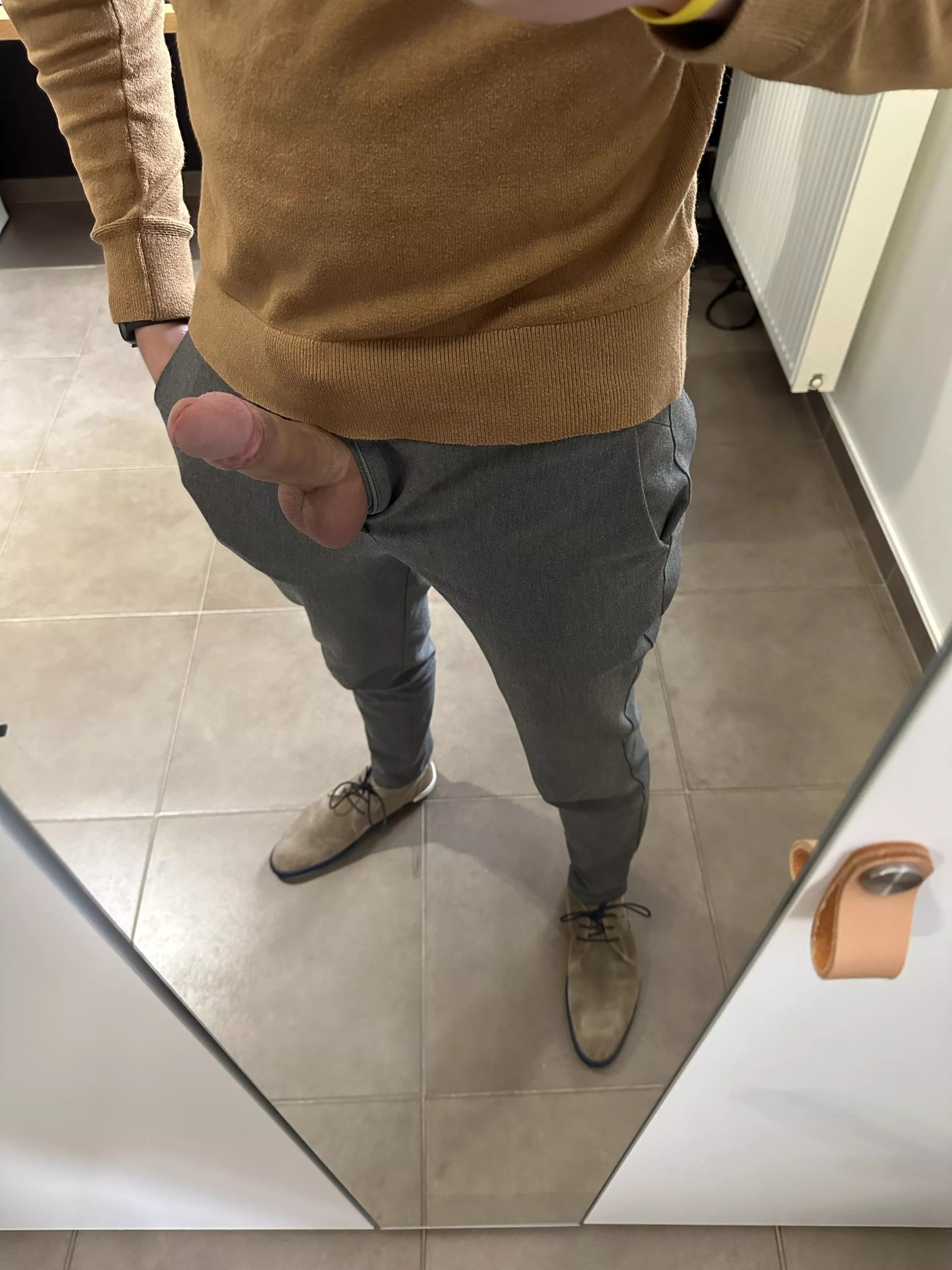 What would you do if you saw me walking across the hallway like this?