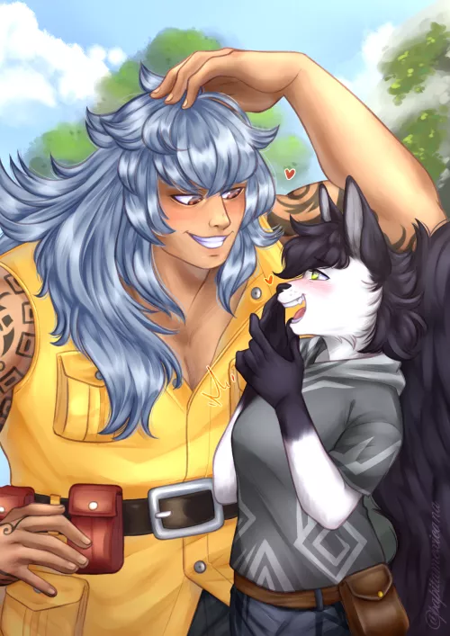 Adio's flirting (commission by me)