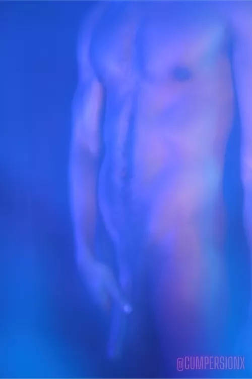 Blue lighting test with my bf (unedited pic)