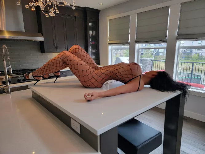 Breakfast is served, or tonight it's dinner for my husband's friends