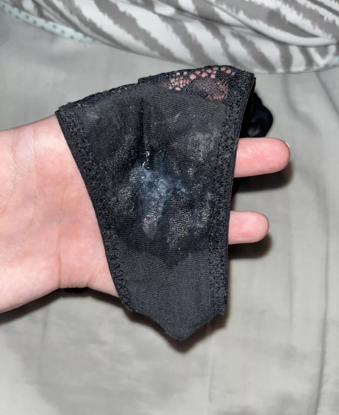 Daddy says he likes when I wear dark panties, he says it makes my cream easier to see.