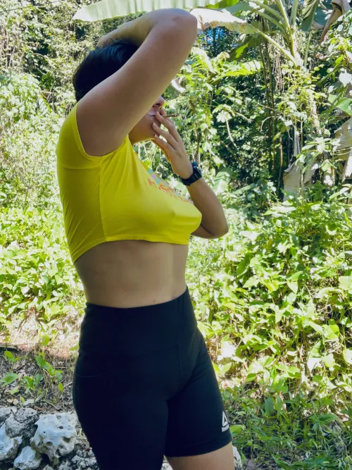 Enjoying the morning after a little exercise