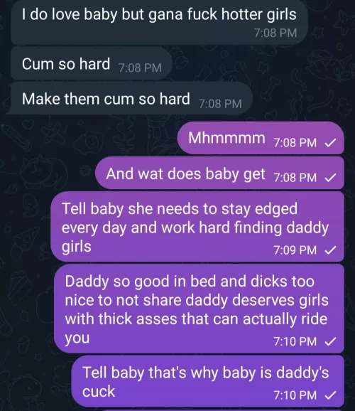 he knows he's got me wrapped right around his finger as his cuck 💕