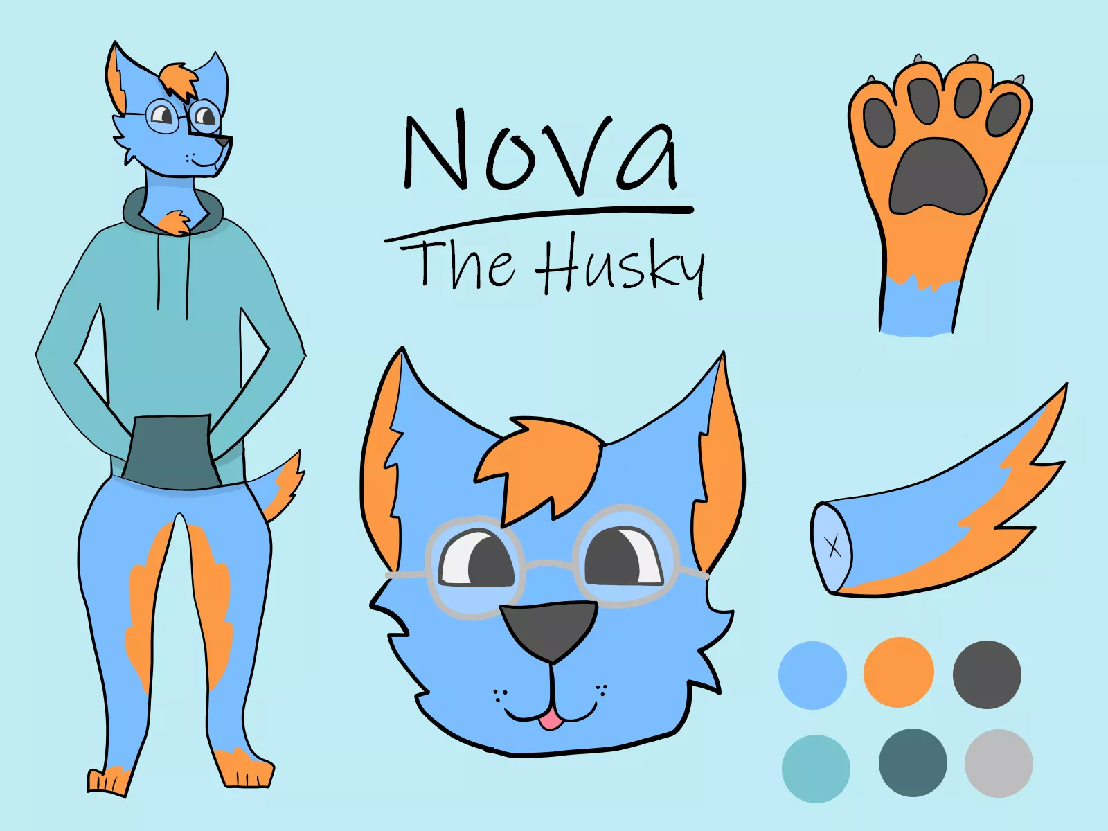 I finally stopped procrastinating and made a ref for my main fursona, Nova