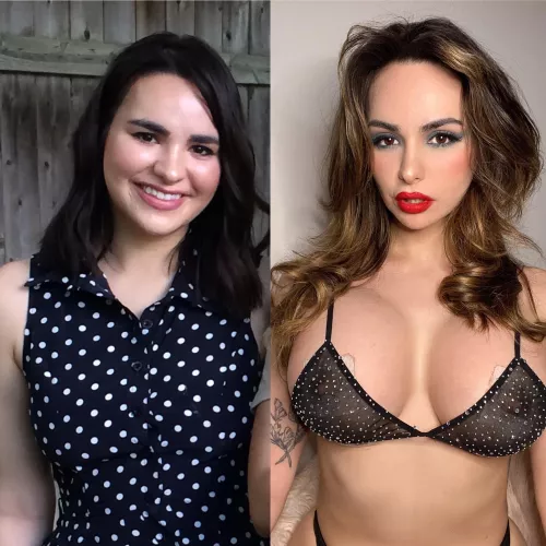 I love that I get so much more attention now that I got my boobs done :) so much more to do but here’s my progress on my bimbo journey!