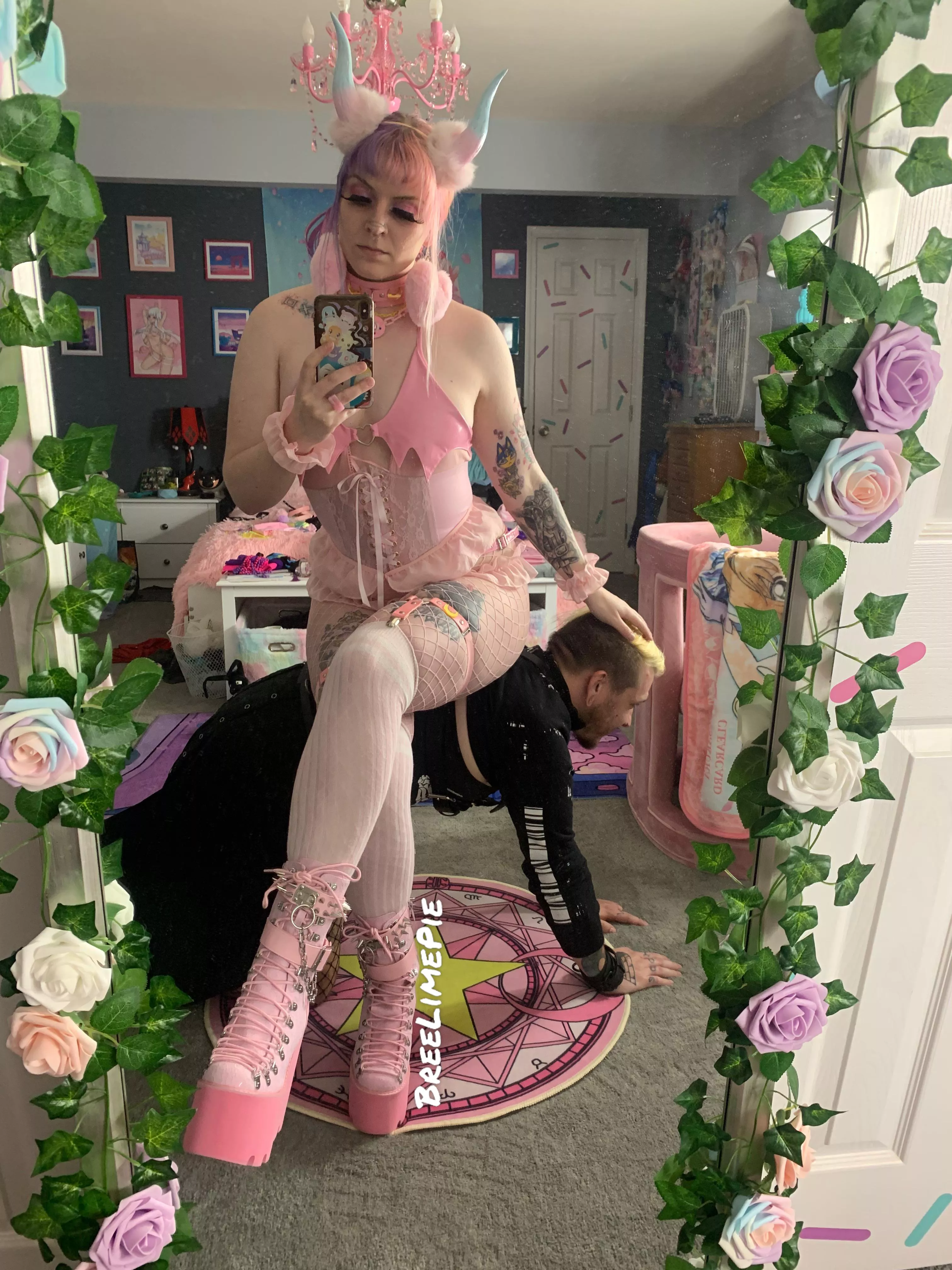 I wanted a chair for a selfie, so I made him oblige