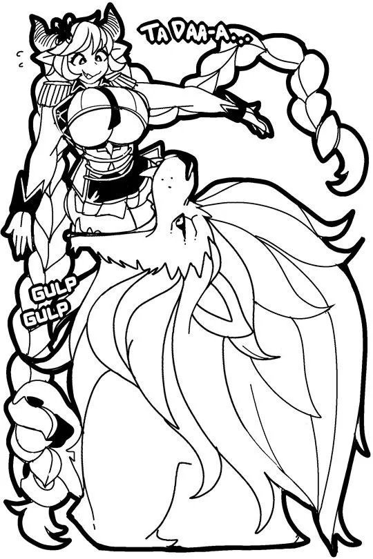 {image} here’s a curb ball, lion vore! (Art from hypnofood/alostbell)