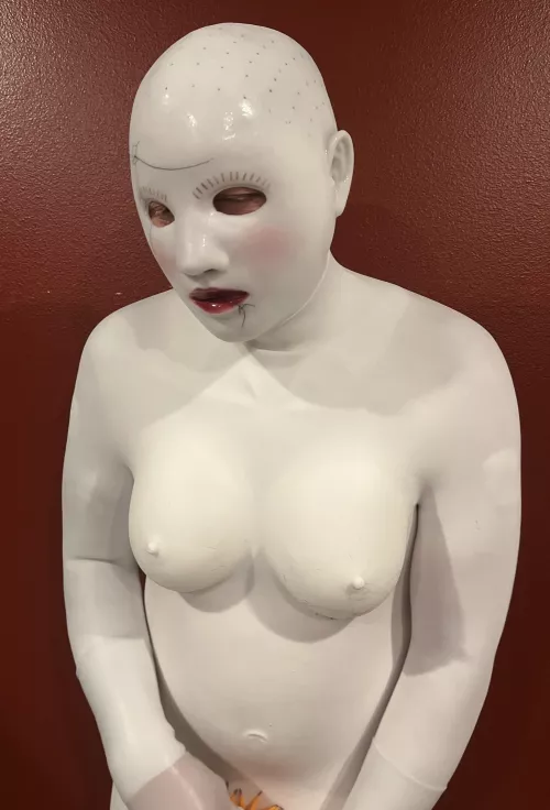 Locked in white silicone as a doll for 8 hours.