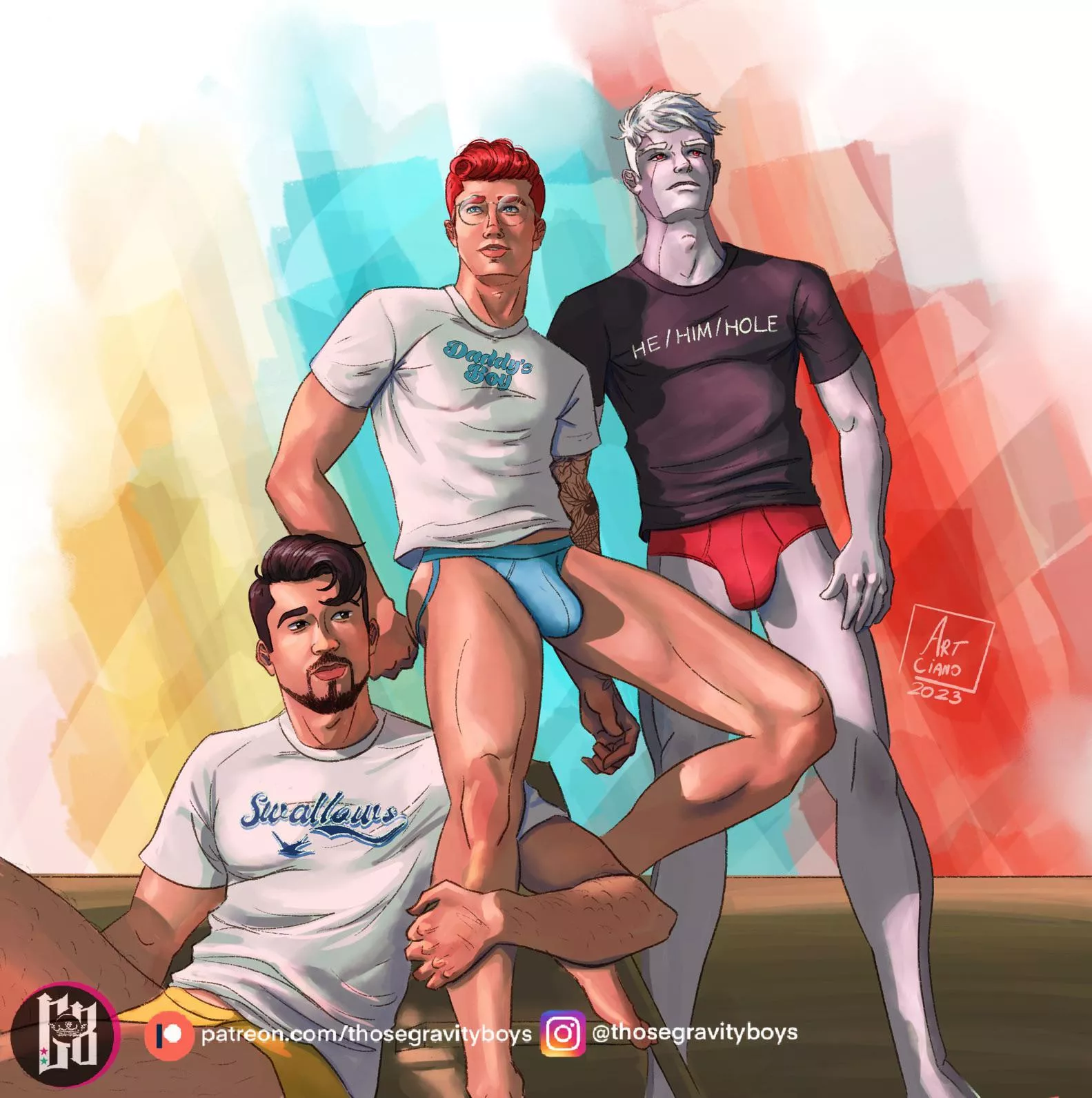 My power bottoms Hidetaka, Milo, and Paxton sporting some naughty shorts 🤭 (Gravity Boys links in comments)