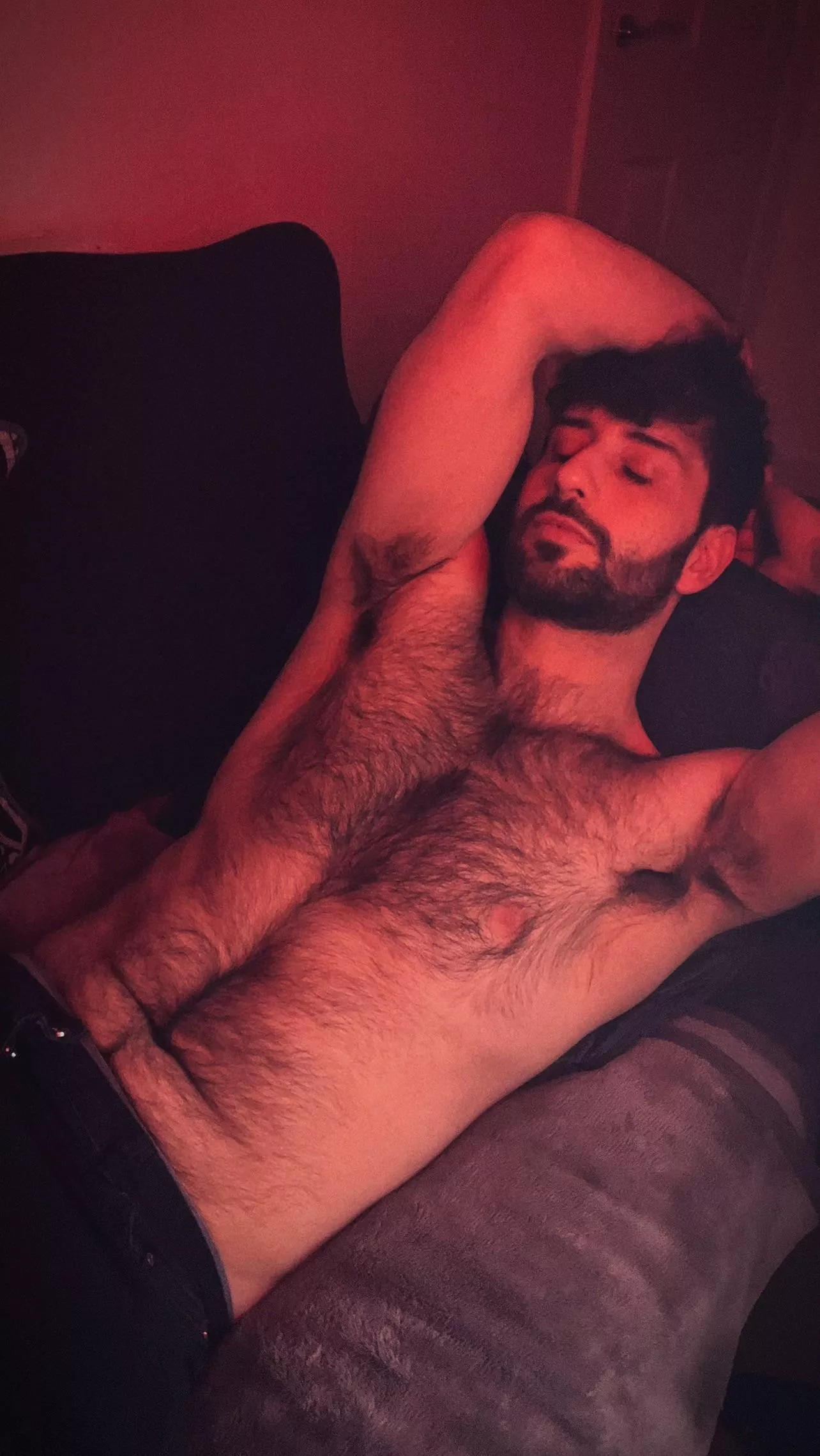 Play with my chest hairs whilst we watch a movie