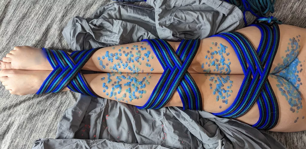 playing with matching rope and wax!