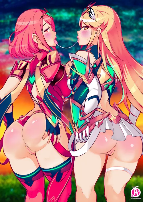 Pyra and Mythra showing you the goods (vermadis2x) [Xenoblade Chronicles 2]