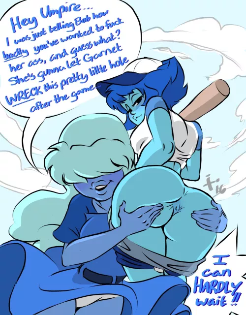 Sapphire wants Garnet to fuck Lapis’s ass! (Art by xxxubbles)