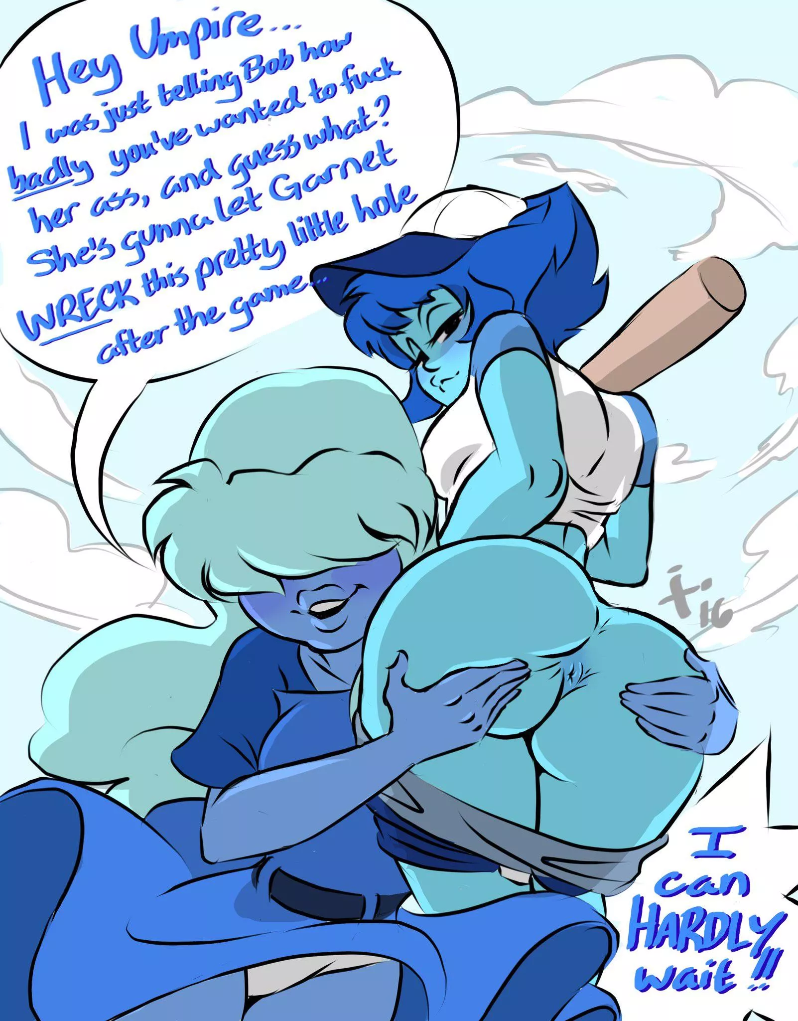 Sapphire wants Garnet to fuck Lapis’s ass! (Art by xxxubbles)
