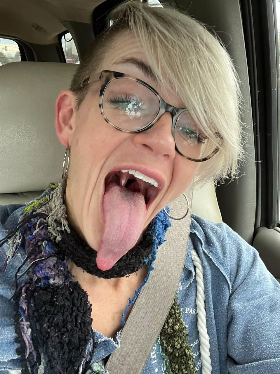 Short hair just having fun on route to work