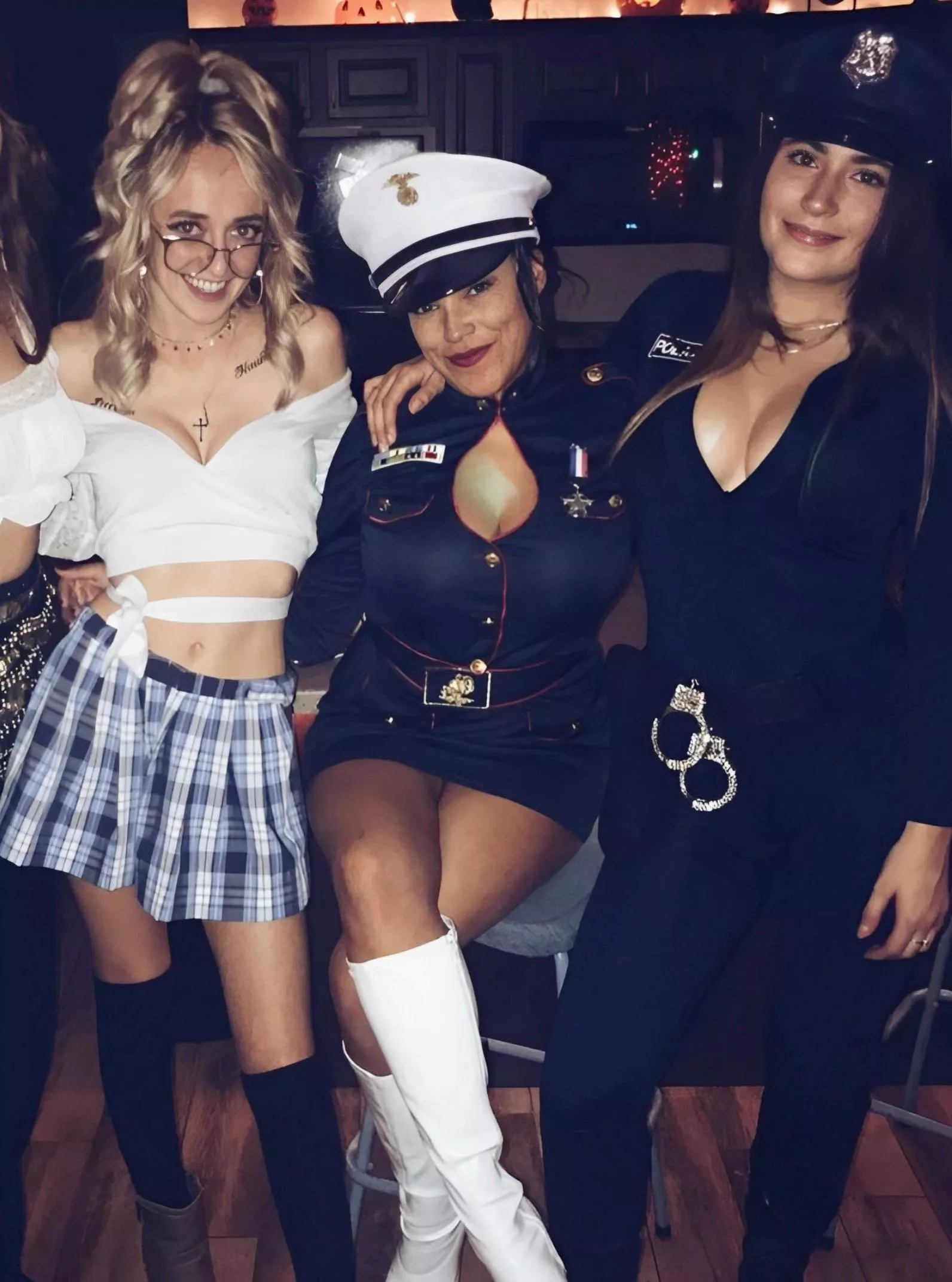Slutty Seniors on Halloween. Who are you carrying up to your room for the night?
