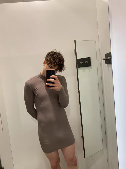 Tried on a dress today just for fun and ended up liking it. Would never have the confidence to go out in public though