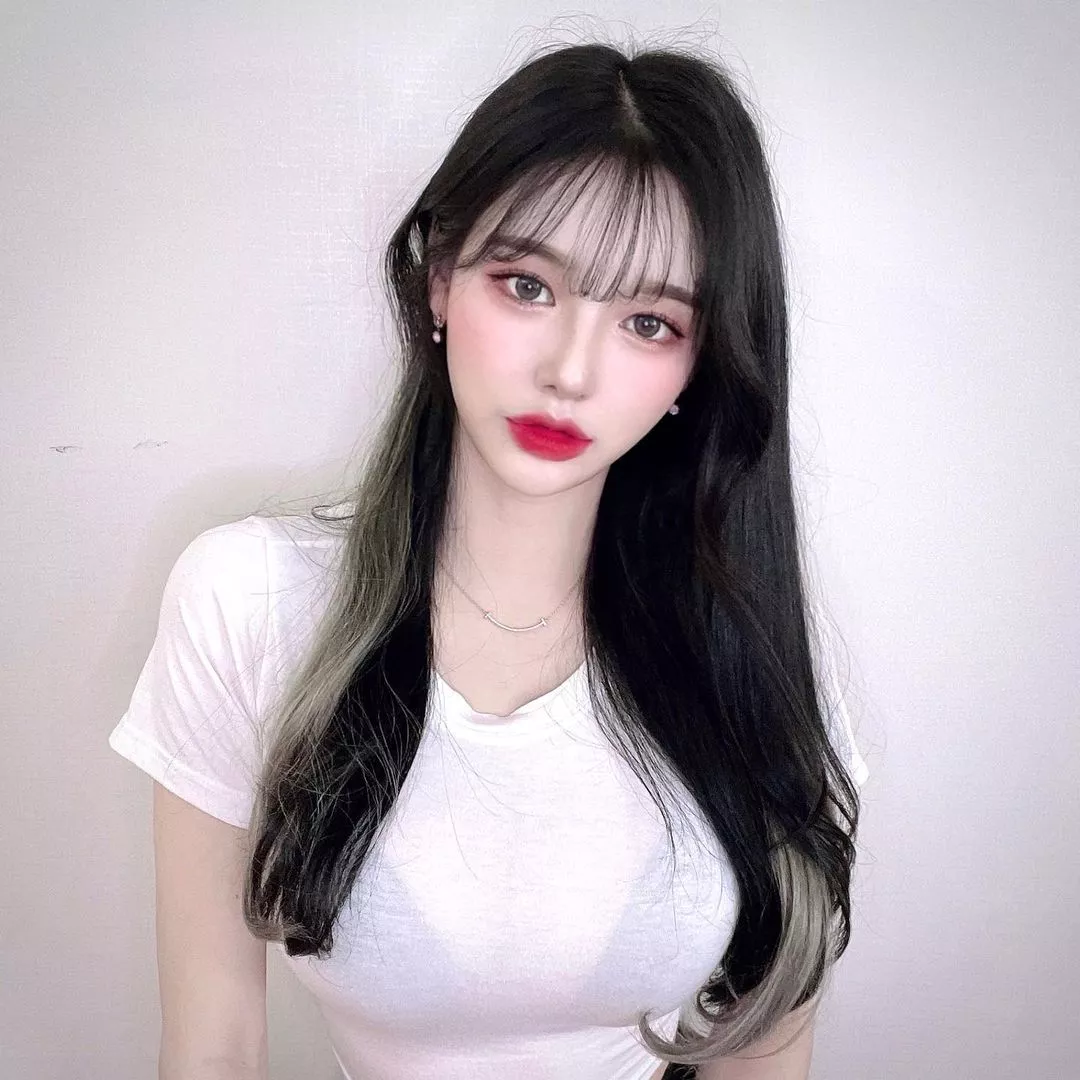 White top, black bra