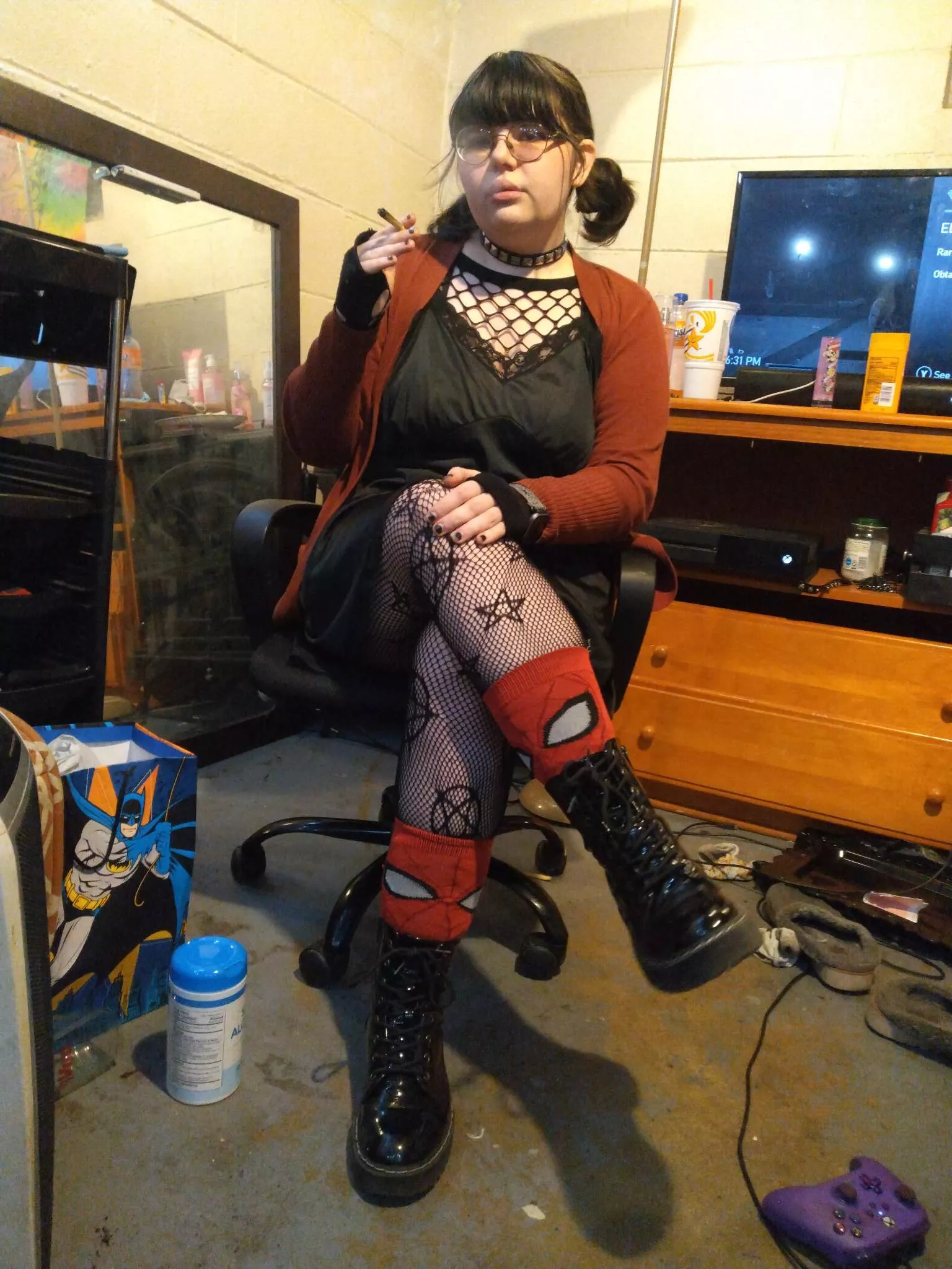 all dressed up and nowhere to go, might as well smoke.