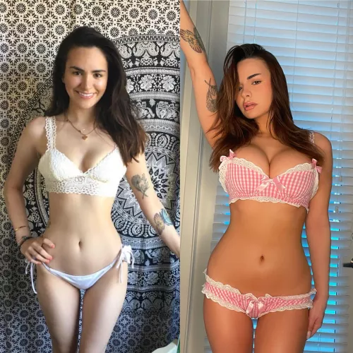 before was me battling bulimia and anorexia and now i’m bimbo with recovery 😁💘💗