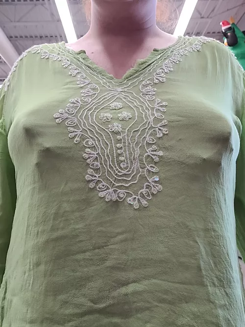 can you see my nipple clamps in this shirt? hope so cause I'm already in the store!