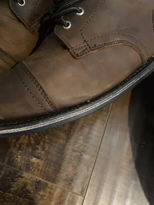 Color change to leather part of sole