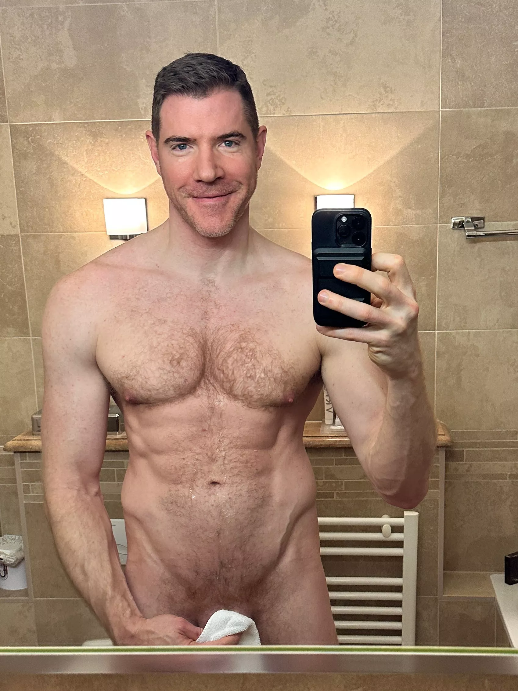 Covered in cum after some morning fun in Geneva!